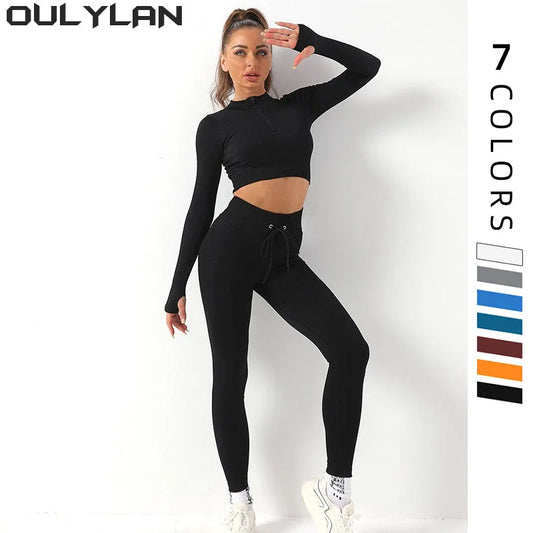 Women Sport Outfit Women Sportswear Gym Set Tracksuit Long Sleeve Yoga Suit for Fitness