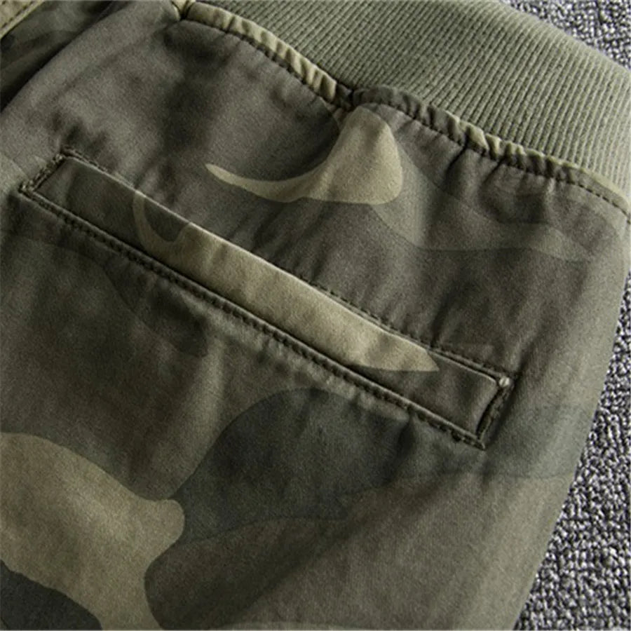 Camouflage Shorts Casual Elastic Waist Comfort Loose Jogging Cotton Cargo Gym Shorts