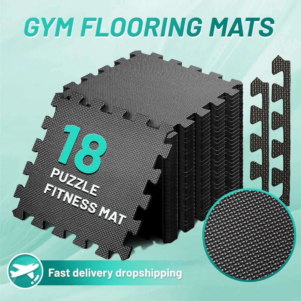 6/18pcs Gym Flooring Set EVA Interlocking Foam Floor Tiles