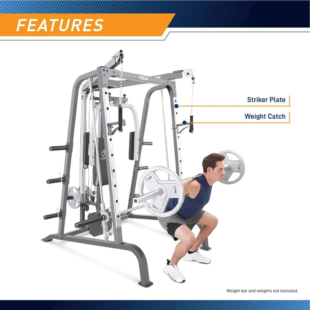 Cage Workout Machine Full Body Training Home Gym System with Leg Developer, Press Bar, PEC Deck, Cable Crossovers