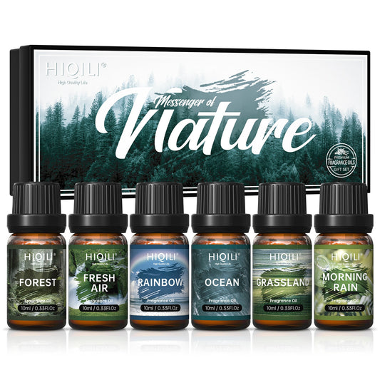 HIQILI Fragrance Oils Set-Nature Theme | TOP 6 Gift Set Use For Aromatherapy,Diffuser,Humidifier