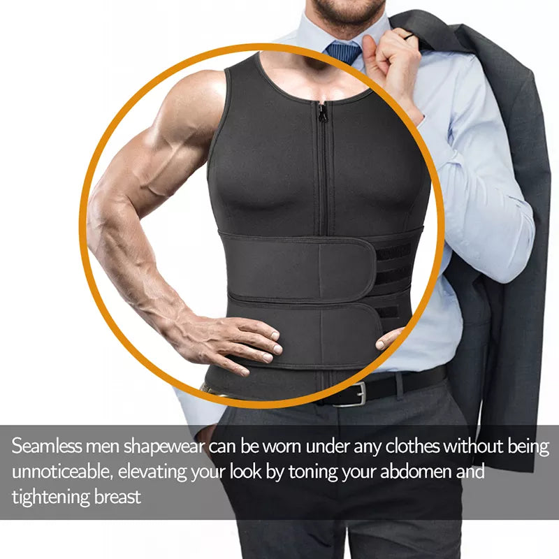 Neoprene Men's Shapers Sweat Vest Trainer Vest Adjustable