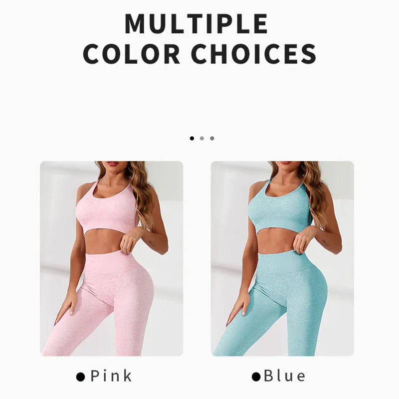 Women Sportswear Yoga Sets Sport Tracksuit 2PCS Set Seamless Gym Fitness Suit