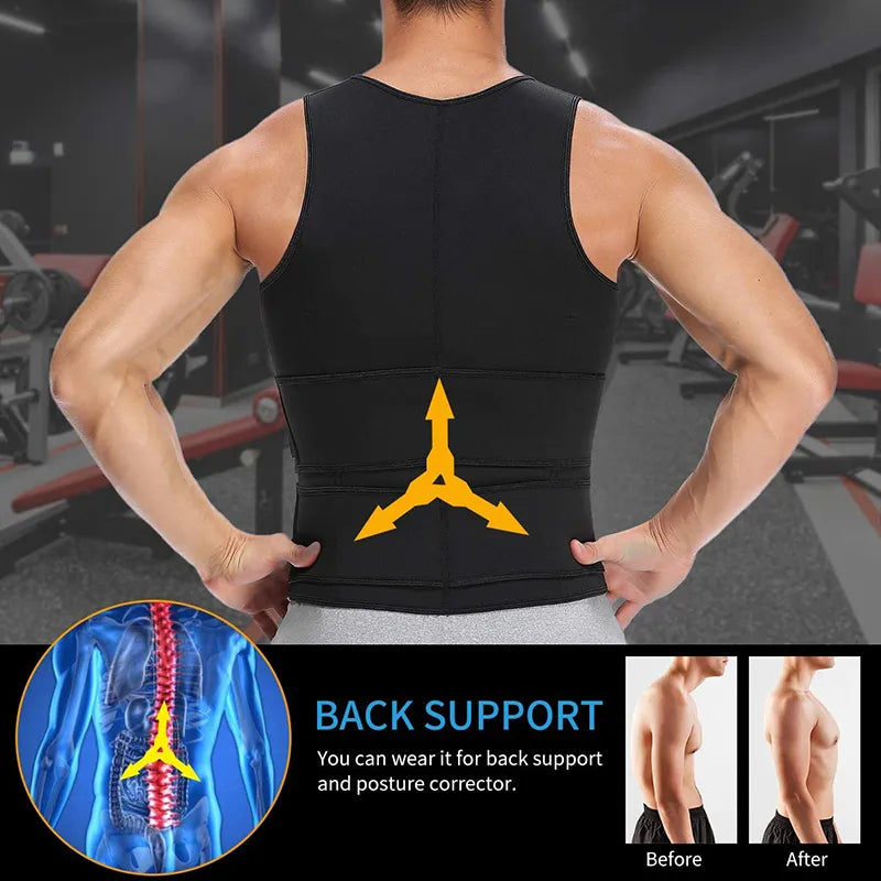 Neoprene Men's Shapers Sweat Vest Trainer Vest Adjustable