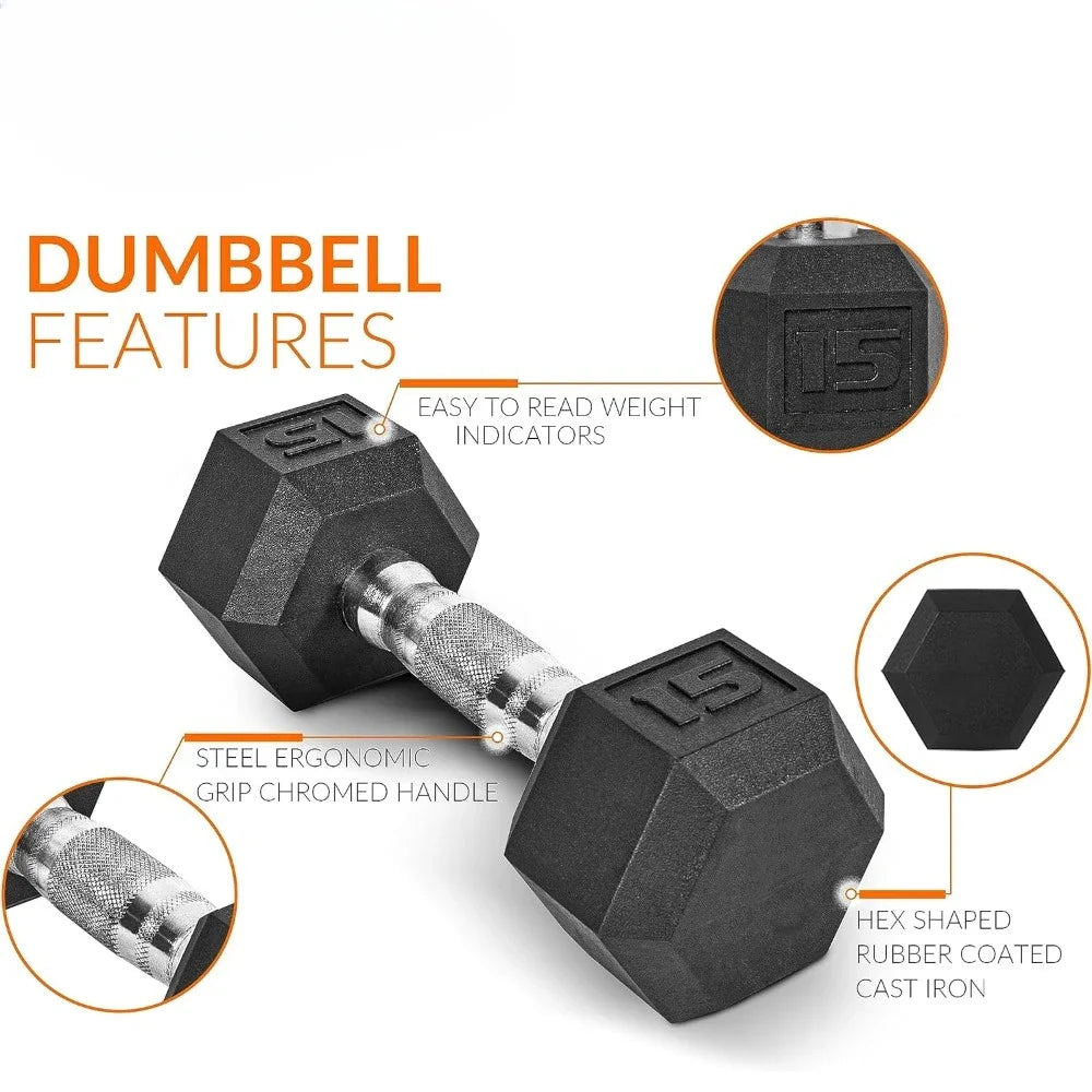 Dumbbell Set With Rack, Multiple Options in 150lbs and 210lbs Weights