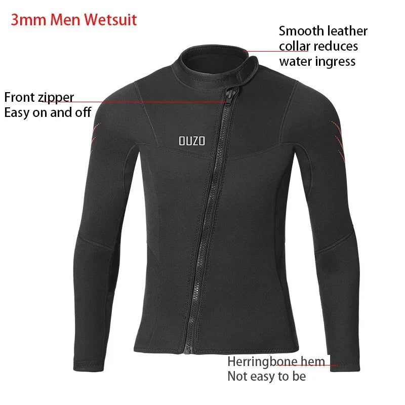 Diving Suit 3MM Men Wetsuit Neoprene Underwater Kitesurf Surf Surfing Spearfishing