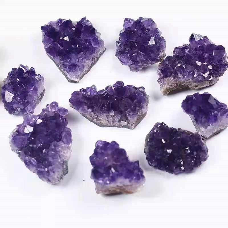 Natural Raw Brazilian Amethyst Quartz Crystal Cluster Geode Healing Stones Specimen Home Decoration