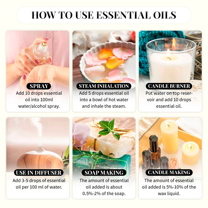 100ML Essential Oils for Diffuse, Humidifie, Scented Candles